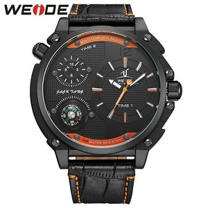WEIDE Sport Luxury Clock Multiple Time Zone Quartz White